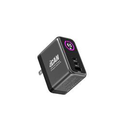 iCAN PD-133 65W 3-Port TFT GaN PD Wall Charger with 3.3ft 100W USB-C C
