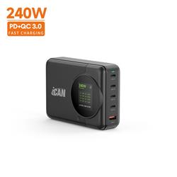 iCAN 240W 5-Port LED Display GaN Charger
