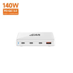 iCAN 140W 4-Port GaN Slim Wall Charger with 3 USB-C and 1 USB-A