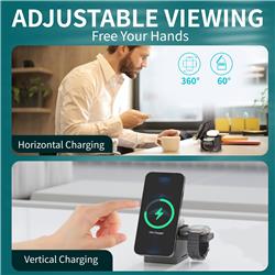 Choetech Chargeur sans fil magnétique 3-en-1 de 15W