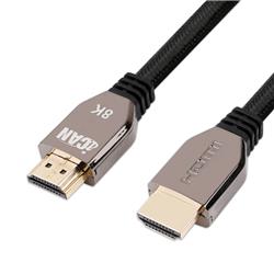iCAN HDMI V2.1 Cable with Zinc Alloy Connectors, W/Ethernet, 3D, 8K, 48Gbps, Dynamic HDR, eARC, Game Mode VRR, M/M, 3M, Blac...