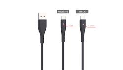 Câble USB de type C iCAN de 4 pieds, avec capteur et lumière DEL, noir
