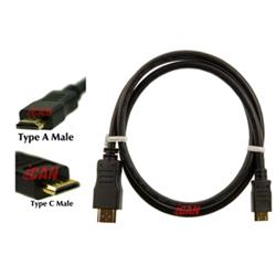 iCAN Mini HDMI Type C to HDMI Type A High-Speed 3D Ethernet 1.4, 15 ft