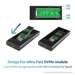 Vantec NexStar SX, M.2 NVMe SSD to USB 3.2 Gen2x2 (NST-230C3-BK)(Open Box)