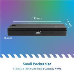 Vantec NexStar SX, M.2 NVMe SSD to USB 3.2 Gen2x2 (NST-230C3-BK)(Open Box)