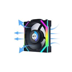LIAN LI UNI FAN SL WIRELESS RGB LCD Couleur noire inversée Pack unique 12 cm Pack ventilateur sans contrôleur (lame inversée)
