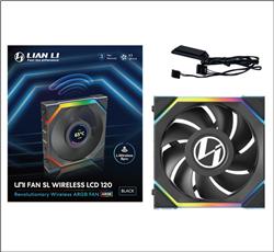 LIAN LI UNI FAN SL WIRELESS RGB LCD Couleur noire inversée Pack unique 12 cm Pack ventilateur sans contrôleur (lame inversée)