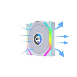 LIAN LI UNI FAN SL WIRELESS RGB LCD Couleur blanche Pack unique 12 cm Pack ventilateur sans contrôleur