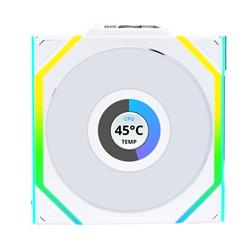 LIAN LI UNI FAN SL WIRELESS RGB LCD Couleur blanche Pack unique 12 cm Pack ventilateur sans contrôleur