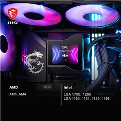 MSI MPG CORELIQUID D240 AIO Liquid CPU Cooler, 240mm Radiator(Open Box)
