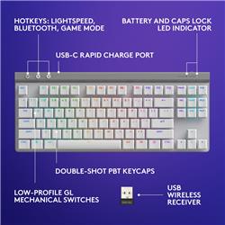 Clavier de jeu sans fil LOGITECH G515 LIGHTSPEED TKL