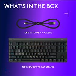 LOGITECH G515 RAPIDE TKL (80 %) Clavier de jeu, Noir