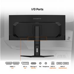 Moniteur de jeu GIGABYTE 34" WQHD QD-OLED incurve 175 Hz 0,03 ms (GTG)(Open Box)