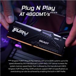 Kingston FURY Beast RGB 32GB (2x16GB) DDR5 6400MHz CL32 UDIMM