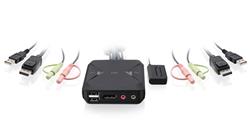 IOGEAR Commutateur KVM à câble DisplayPort USB 2 ports