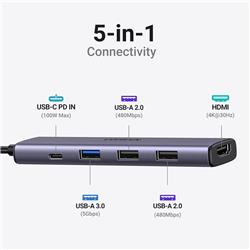 UGREEN Revodok USB C Hub 5-in-1 Dock, Multiport Adapter 4K HDMI