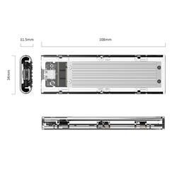 Boîtier électronique ORICO NVMe M.2 10 Gbit/s, argent