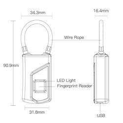 Anytek L1 Fingerprint Bag/Pad Lock Waterproof