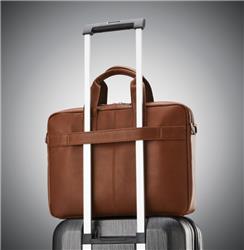 Serviette fine en cuir classique SAMSONITE de 15,6 po, couleur cognac