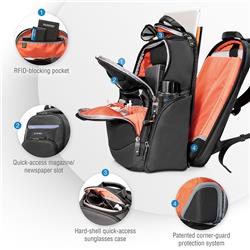 EVERKI Suite Premium sac à dos pour ordinateur portable avec contrôle de sécurité jusqu'à 14 pouces, noir