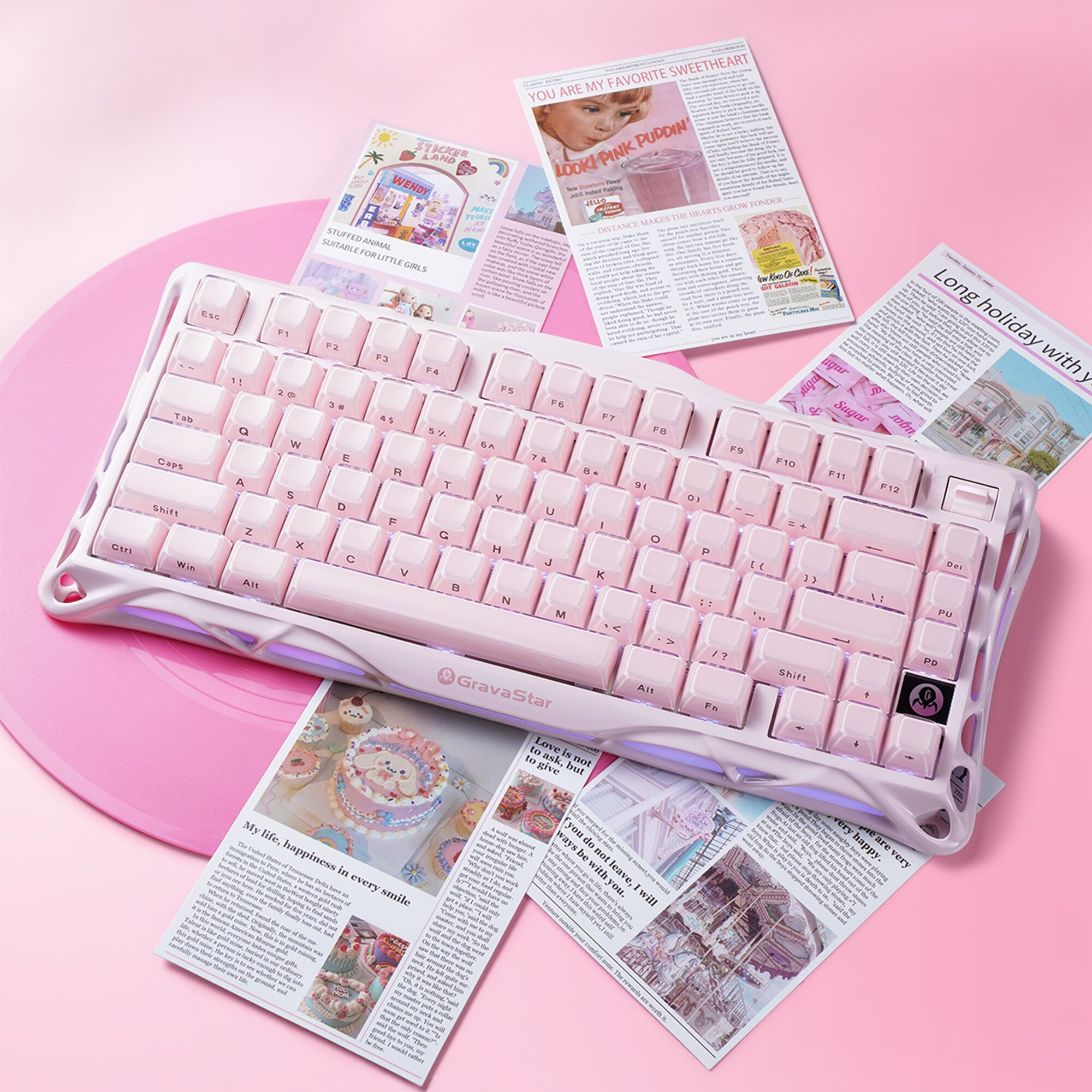 Clavier de jeu mécanique sans fil GravaStar Mercury K1 75%(Open Box)