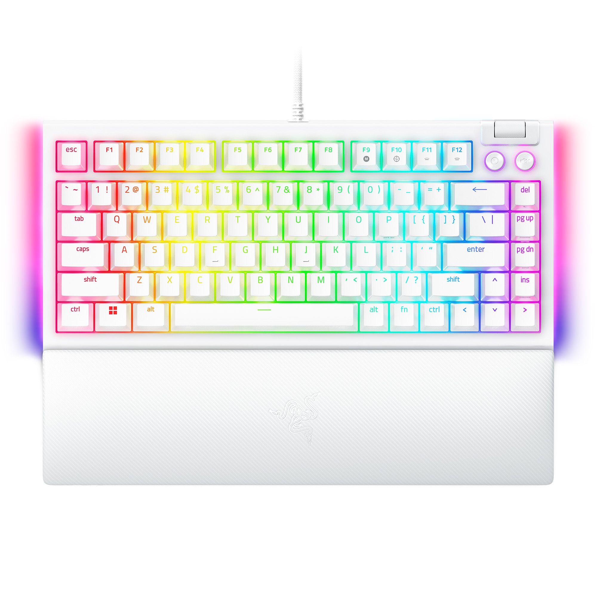 Clavier de jeu Razer BlackWidow V4 75 %, blanc (anglais), profil standard, commutateurs tactiles (RZ03-05001700-R3M1)