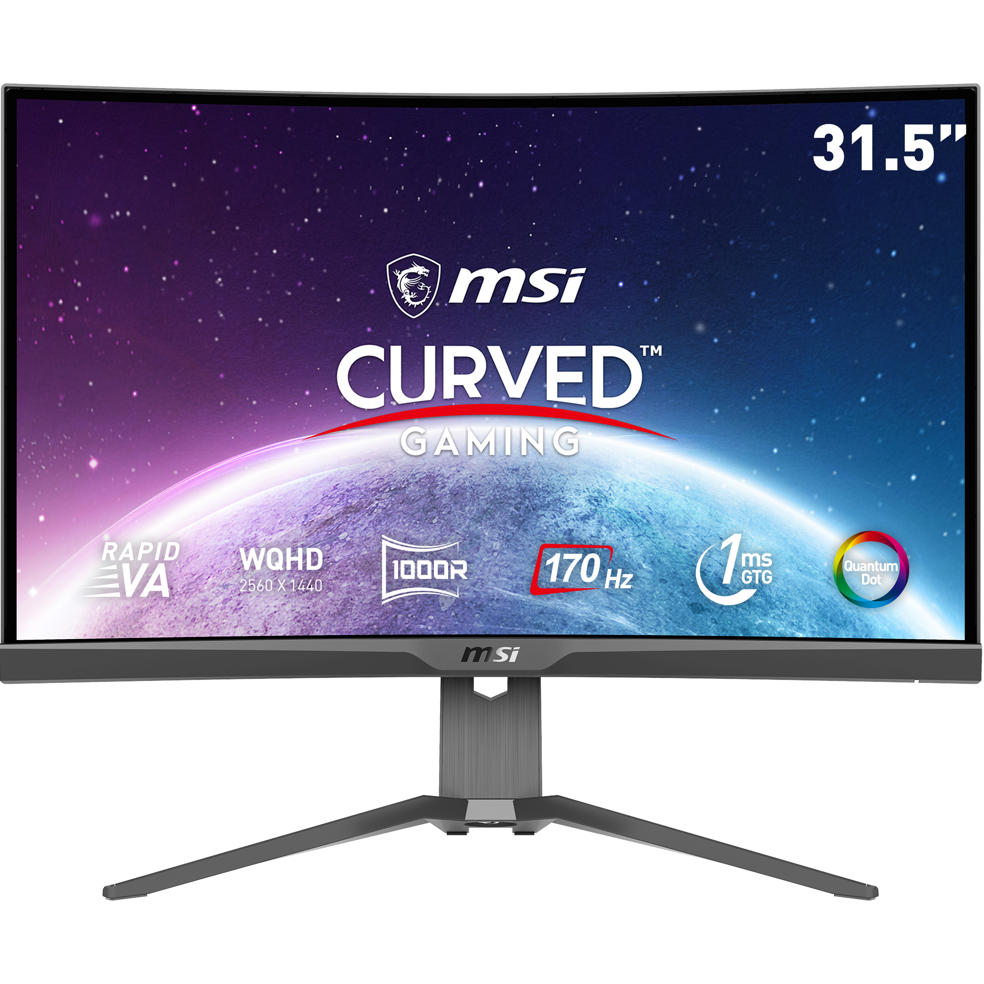 MSI MAG 31,5" WQHD incurvé Rapid VA 170 Hz 1 ms (GTG) Moniteur de jeu