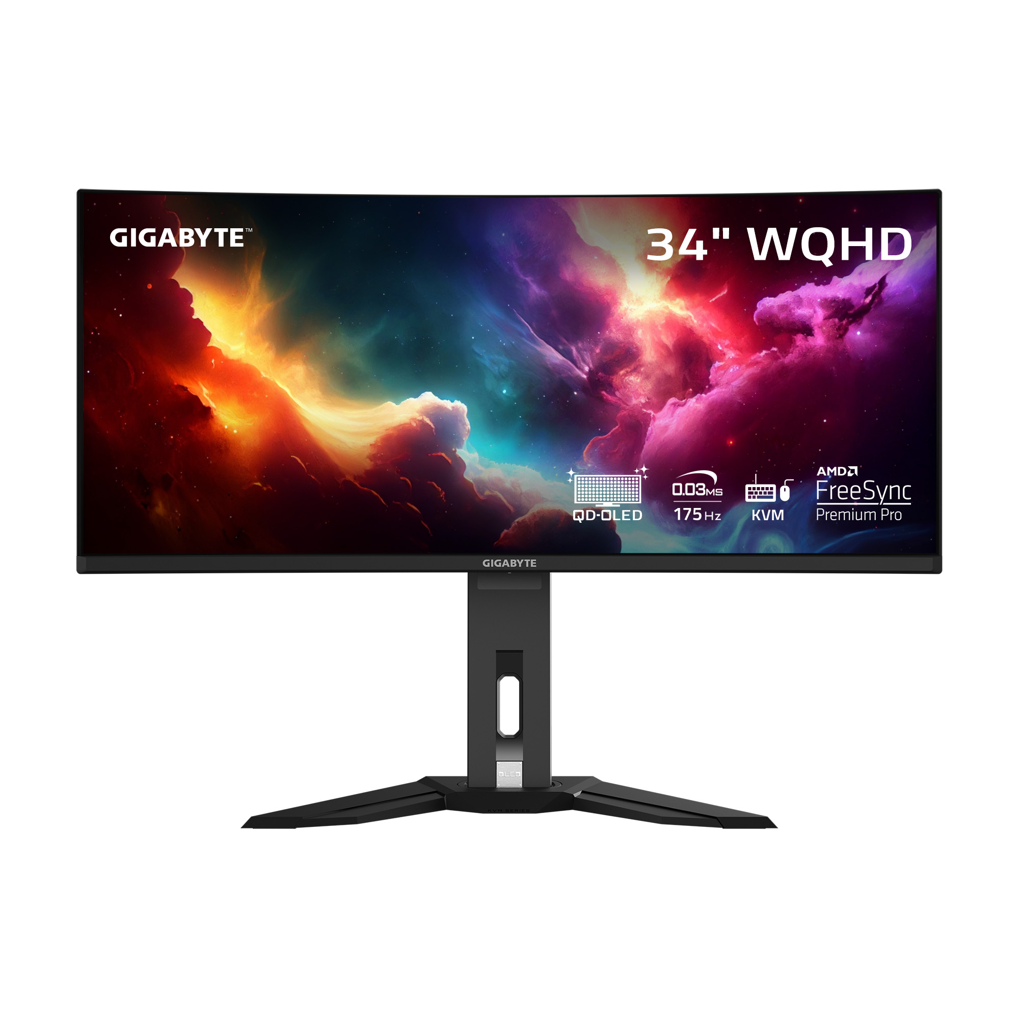 Moniteur de jeu GIGABYTE 34" WQHD QD-OLED incurve 175 Hz 0,03 ms (GTG)(Open Box)