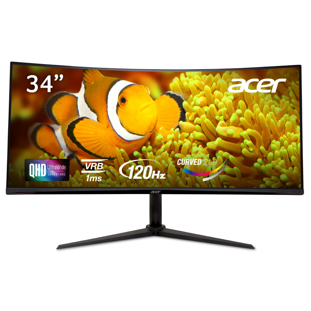Acer Nitro 34" WQHD 3440x1440 Curved VA 120hz 1ms Gaming Monitor