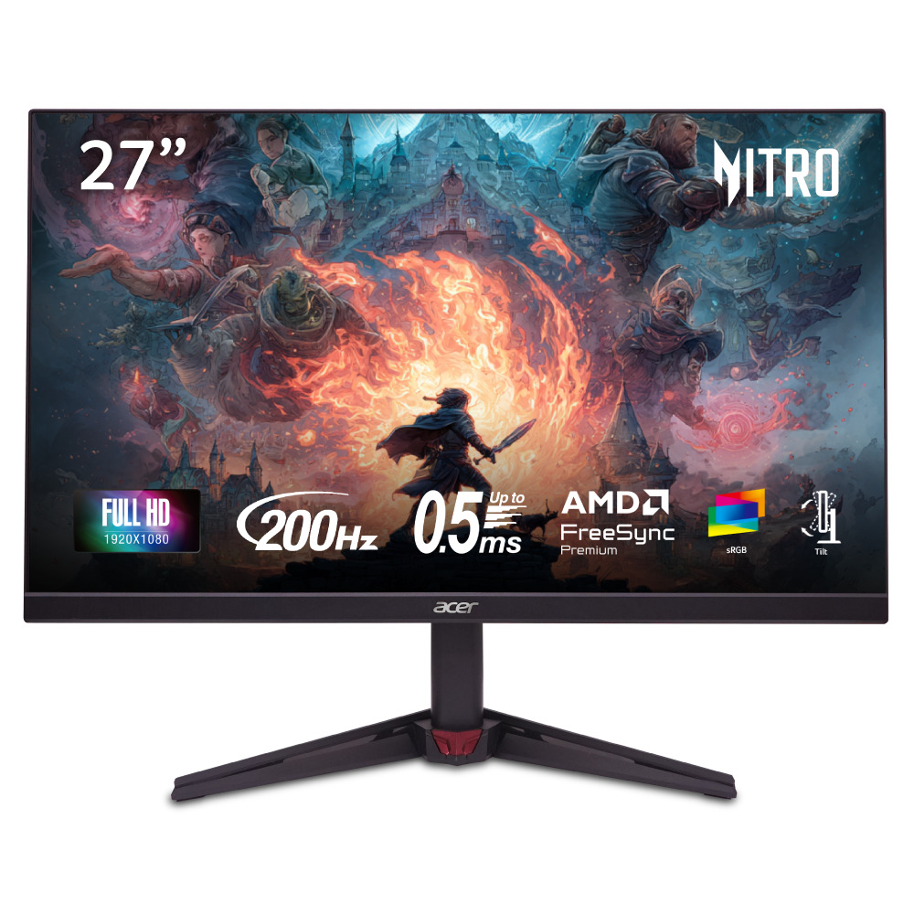 Acer Nitro VG270 27 pouces 1080P IPS 200Hz 0.5ms Moniteur de jeu(Open Box)