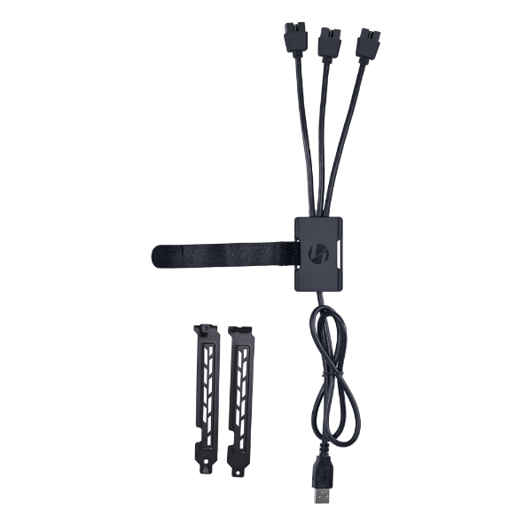 LIAN LI Concentrateur USB 2,0 1-à-3  (Port mâle de type A), Noir(Open Box)