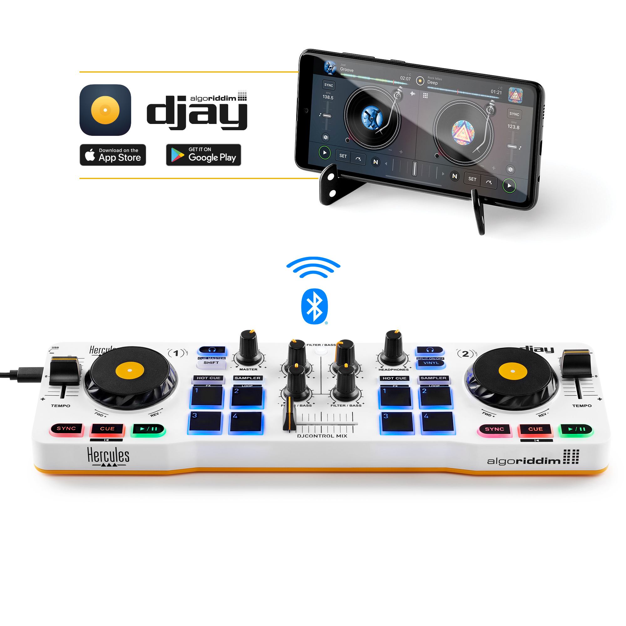 HERCULES DJControl Mix, Blanc