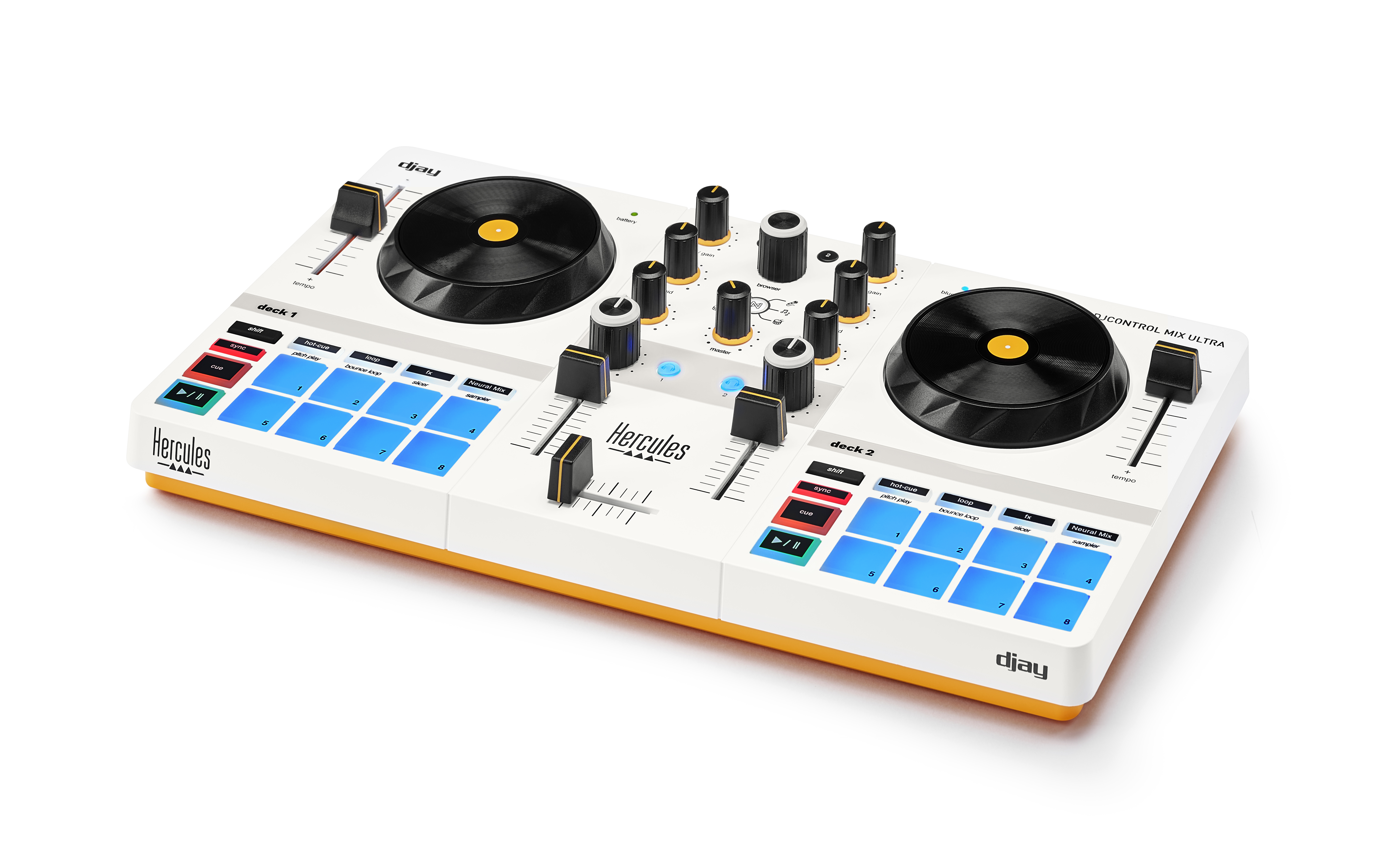 HERCULES DJControl Mix Ultra, Blanc(Open Box)