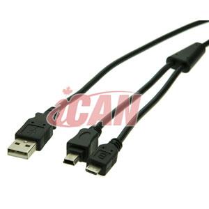 ICAN USB 2.0 Mini 5PIN + Micro 5PIN Combo Chargeur d'alimentation (pas pour les données)