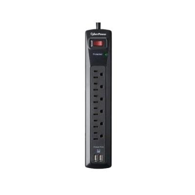 Protecteur de surtension CYBERPOWER 6 prises - 2 ports USB 2.1A, 4 pi