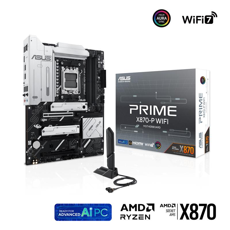 ASUS PRIME X870-P WIFI AMD AM5 X870 ATX motherboard(Open Box)