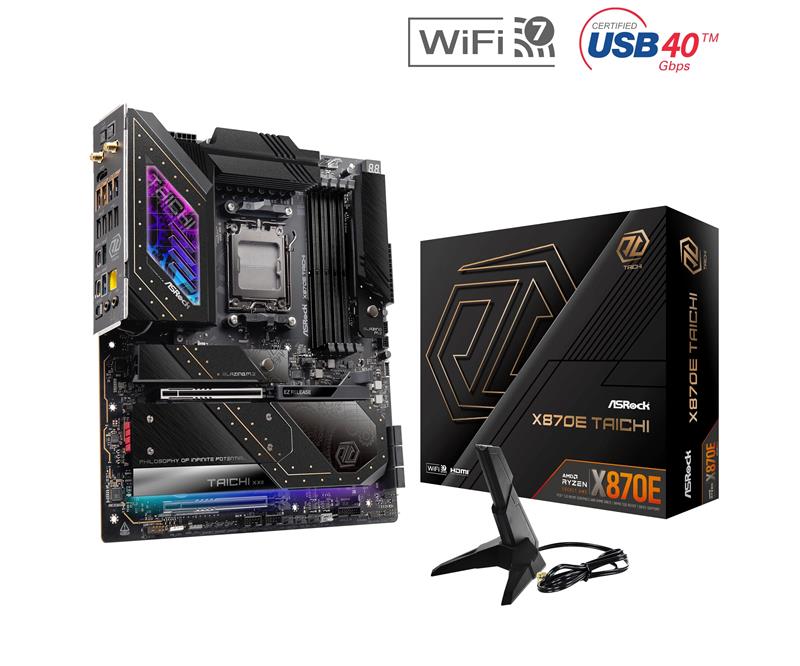 ASRock AMD X870E Taichi Ryzen Socket AM5 Dual Channel DDR5 DIMMs