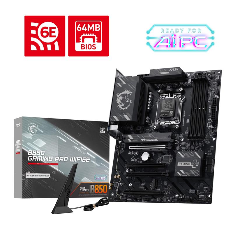 MSI B850 GAMING PRO WIFI6E AMD AM5 ATX Carte mère