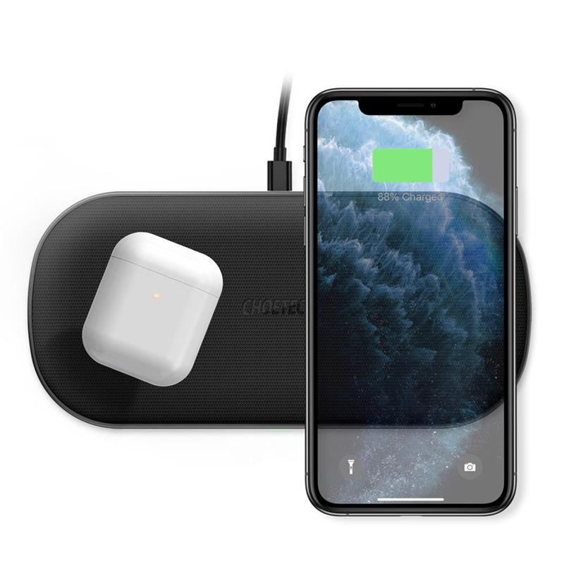 Choetech 18W 5 Coils Dual Fast Wireless Charger, 1m Cable(Open Box)