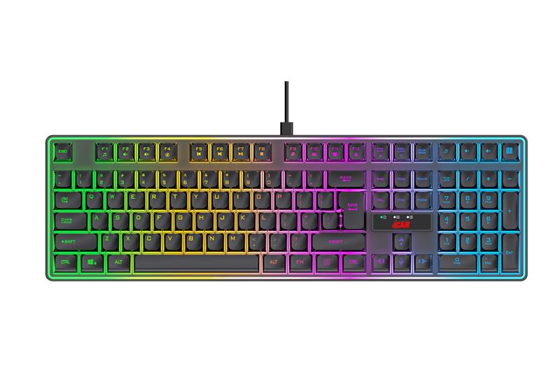 Clavier de jeu filaire à membrane arc-en-ciel iCAN 104 touches