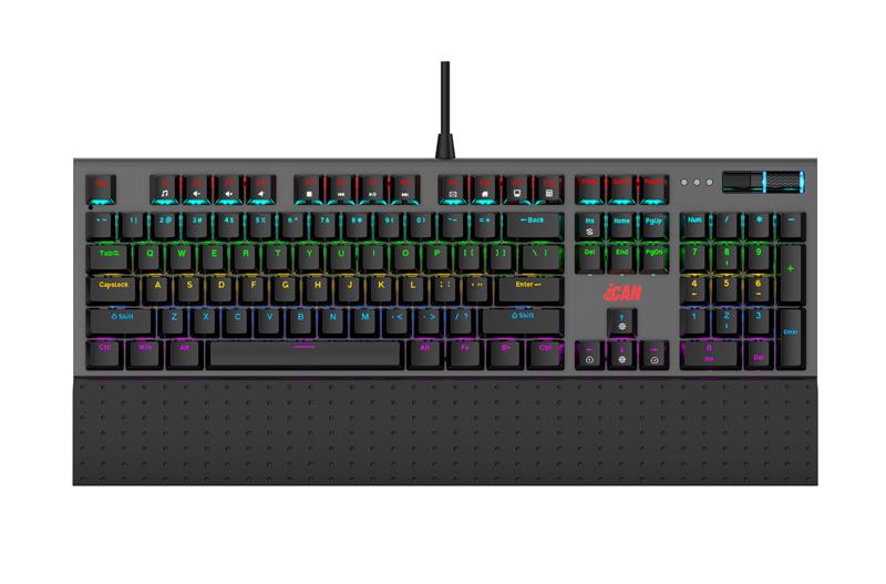 Clavier de jeu mécanique filaire arc-en-ciel iCAN MK1104 noir
