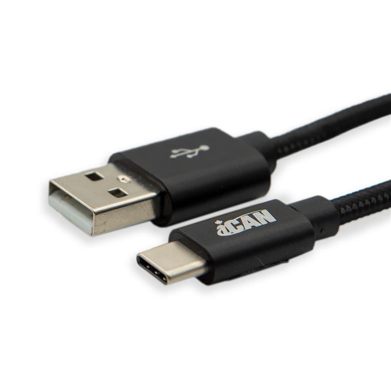 Câble iCAN USB 2.0 Type-A Mâle vers Type-C Mâle, 15W, 6,6 pieds(Open Box)