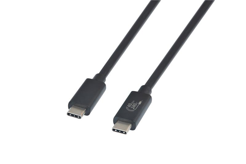 Câble USB Type C vers Type C iCAN Premium, charge rapide, 240 W, 480 Mbps, 2 m, noir