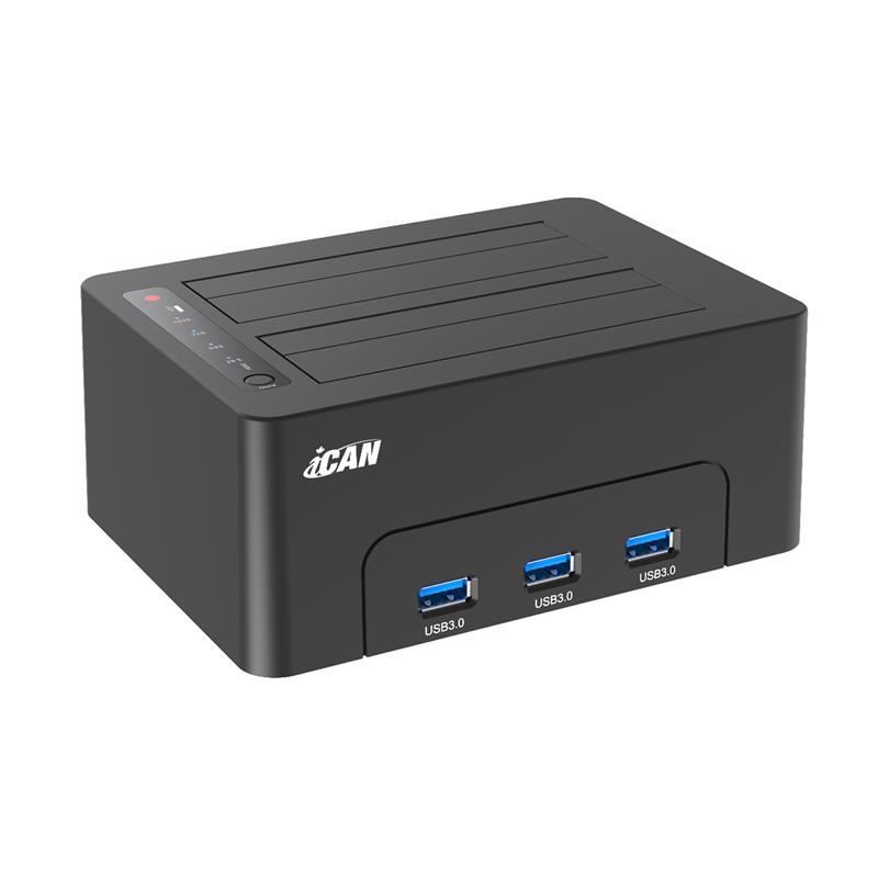 Station d'accueil double baie USB 3.0 iCAN K3082H 2,5'' et 3,5''(Open Box)