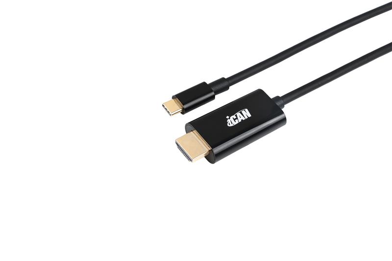 iCAN Type-C to HDMI (4K/60Hz) M/M Cable with HDR - 3FT Black