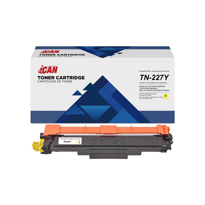 Cartouche toner jaune compatible avec Brother iCAN TN227-2.3K-Y