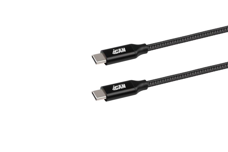 Câble iCAN USB 2.0 Type-C Mâle vers Type-C Mâle, 100W, 3 pieds