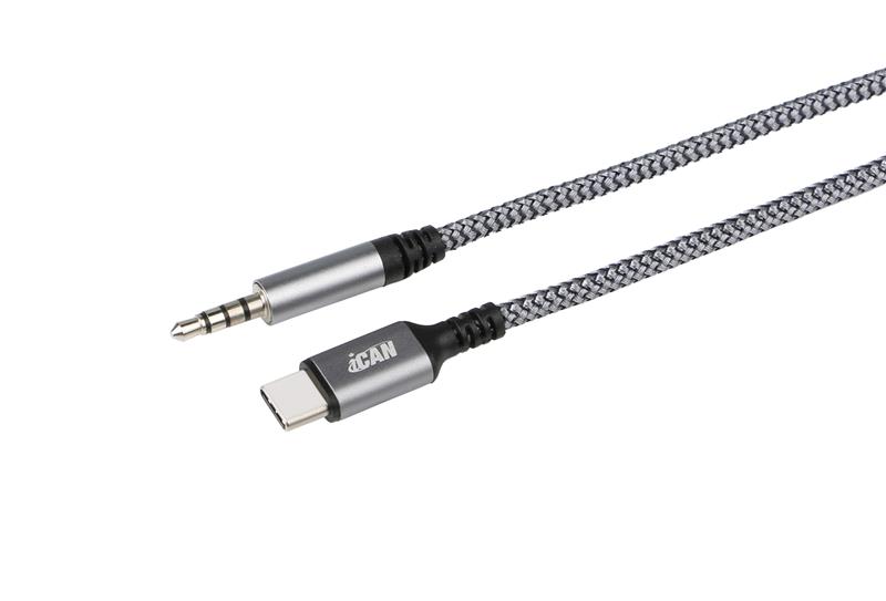 iCAN Type-C Male to 3.5mm Audio Male Cable, 6ft(Open Box)