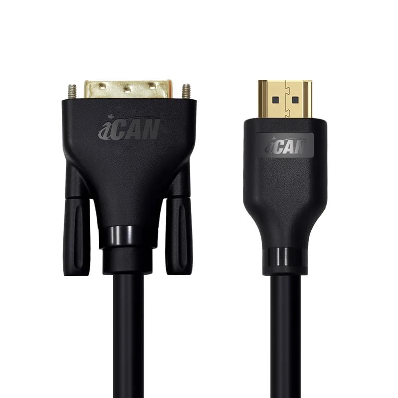 Câble iCAN HDMI vers DVI (DVI-D) double liaison, mâle vers mâle, 1,8 m(Open Box)