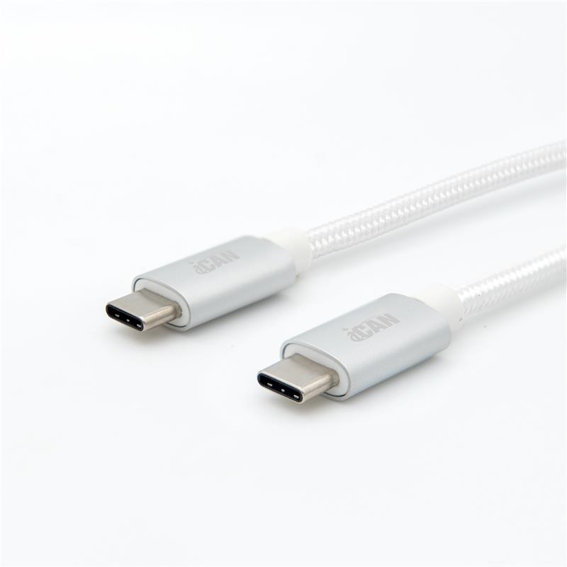 Câble iCAN USB 2.0 Type-C Mâle vers Type-C Mâle, 15W, 6 pieds(Open Box)